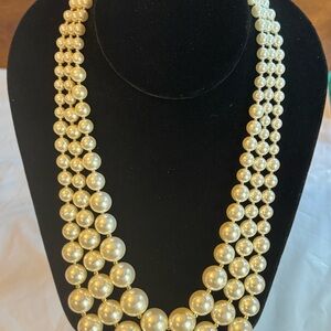 Charter Club Triple-Strand Cream Pearl Necklace